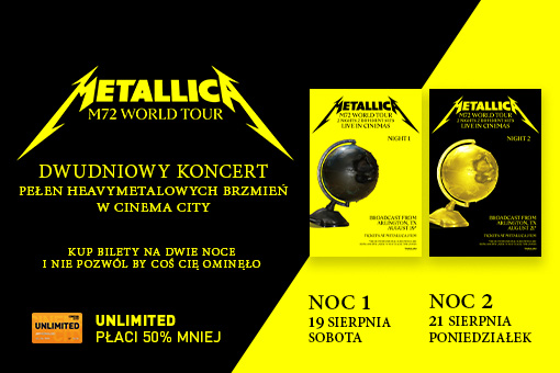Metallica M72 World Tour Live from TX, czyli dwa koncertowe wieczory z zupełnie różnymi setlistami! Kup bilet na dwie noce by nic nie przegapić i zapłać mniej